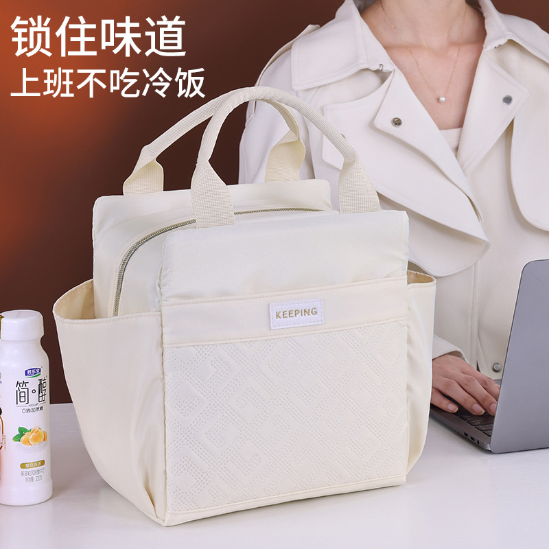 Japanese-style large-capacity lunch box bags, insulated bags, hand-held to work, lunch box bags, ice packs, hand-held rice bags, lunch bags Specification drawing