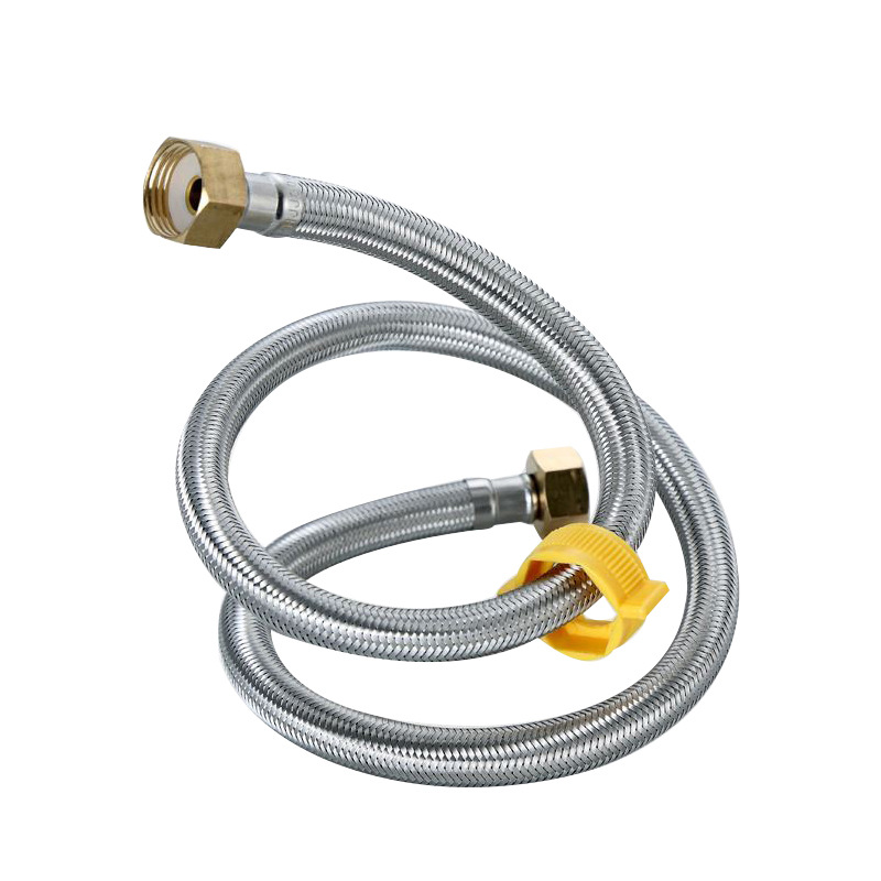 Copper cap, steel cap, 304 stainless steel, bathroom water inlet pipe, braided steel wire mixed wire water pipe, cold and hot pipe Angle valve, faucet details Picture