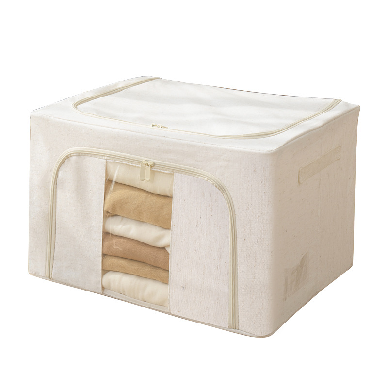 Tianshan cotton and linen clothing storage box, household fabric large-capacity wardrobe storage and organization box, clothing folding and hundred storage box Item Picture