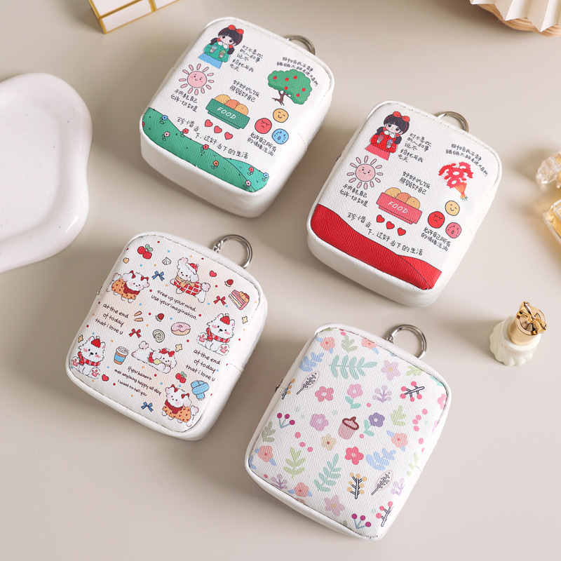 New claw-printed coin purse, artificial leather waterproof imitation leather zipper storage bag, multi-functional mini headphone case full figure