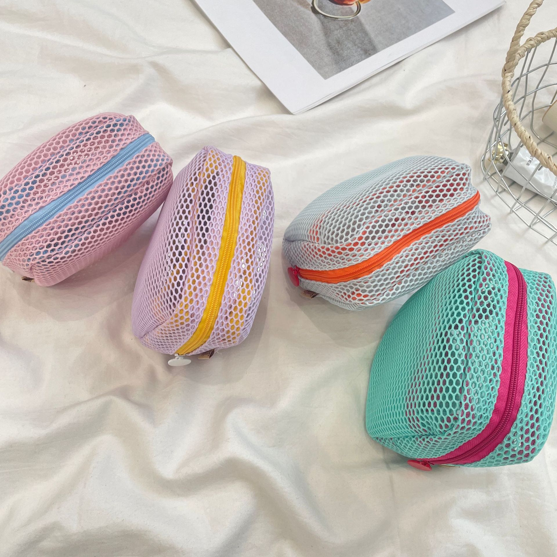 53263 Dopamine Small Square Bag, Mini Makeup Bag, Portable Mesh Lipstick Storage Bag, Sanitary Bag, Coin Bag details Picture