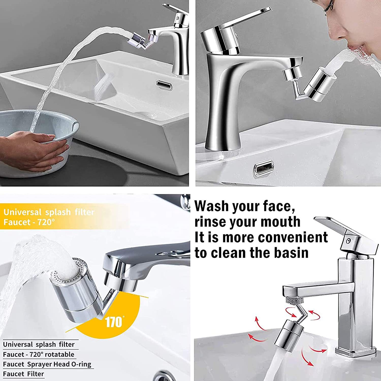 Faucet nozzle accessories, bubbler, two-function filter nozzle, filter screen, multi-functional water outlet nozzle adapter Specification drawing