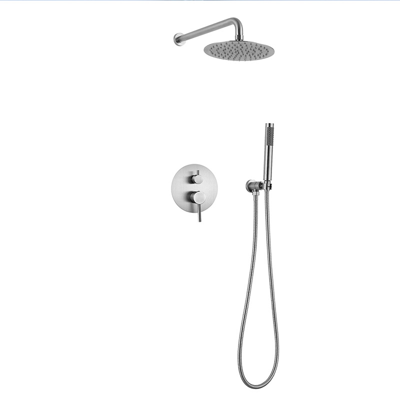 [Manufacturer]SUS304 stainless steel brushed embedded box, concealed shower head, large shower head set for bathroom Item Picture