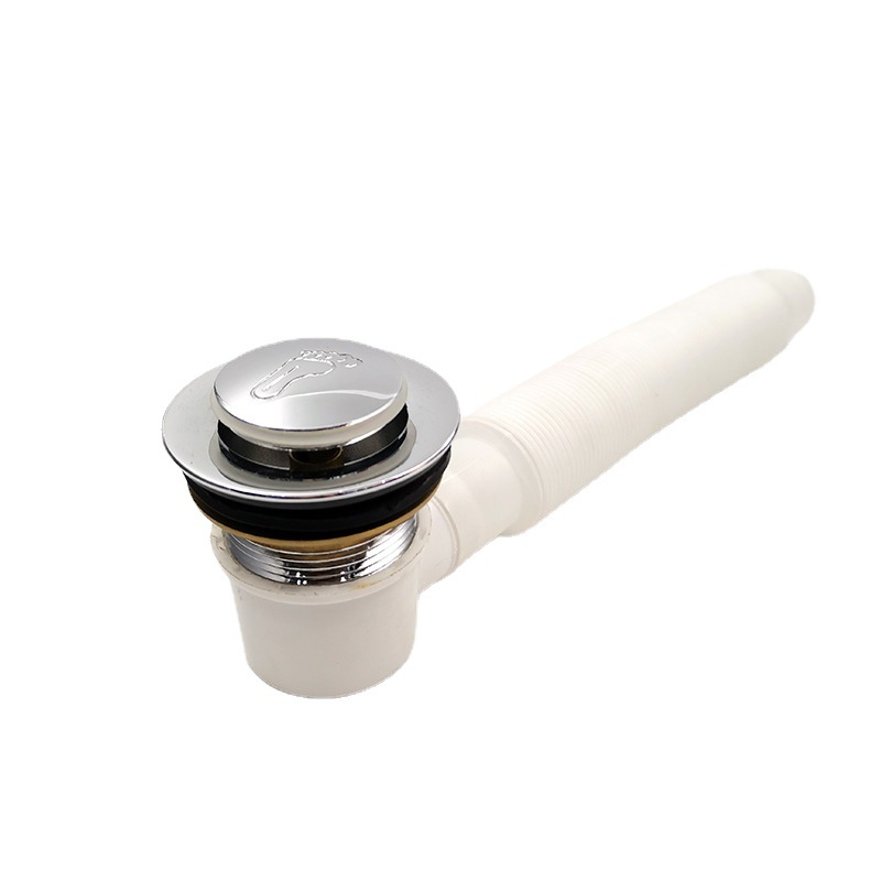 Bathtub drain, copper bathtub spring core drain, zinc bathtub drain, foot-operated bathtub drain pipe Item Picture