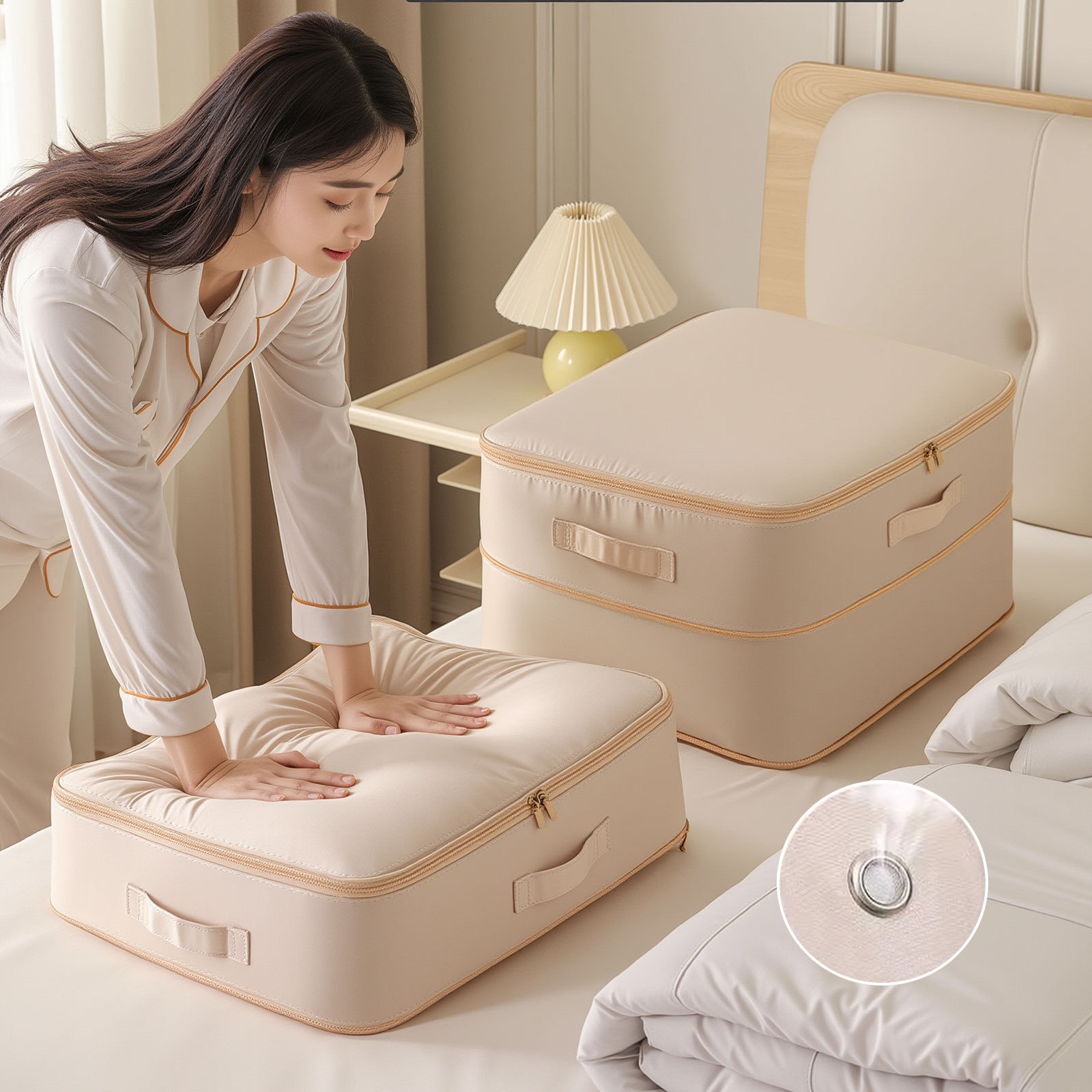 Down jacket storage bag, compressible clothes storage wonder, home four-piece set, quilt, clothes compression bag, suitcase full figure