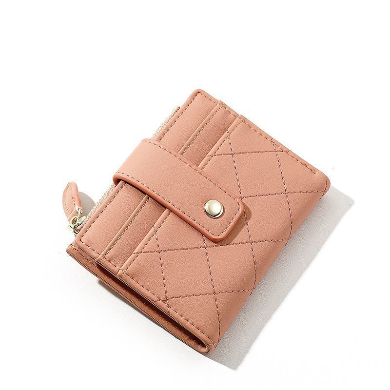 New women's wallet short solid color card bag 2023 Summer Women's Wallet zipper coin purse wholesale details Picture