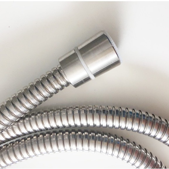 4-point stainless steel brushed shower hose, bathroom shower hose, double-button steel cap showerhead hose, universal Application Scenario