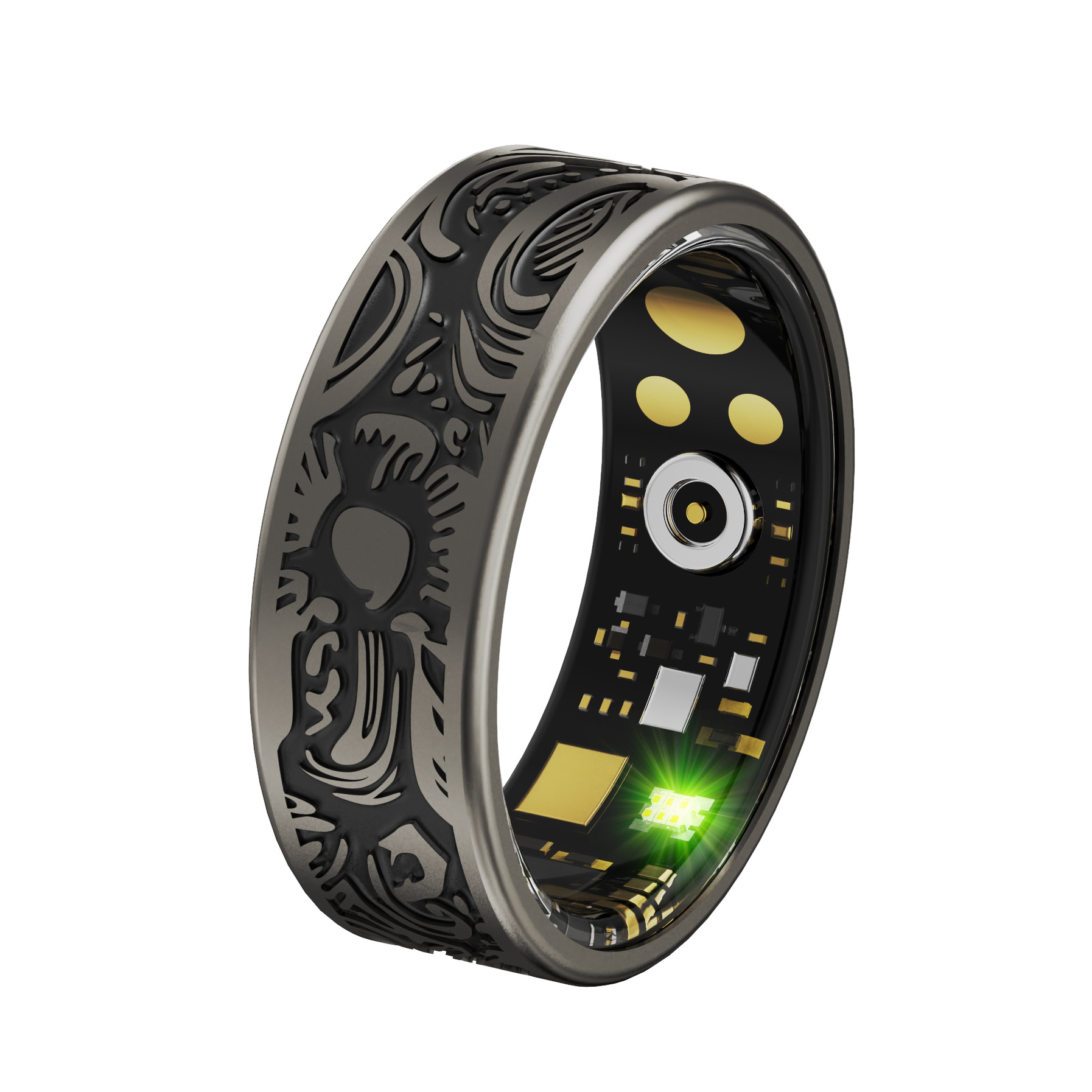 Cross-border new product W9 retro-style smart ring, heart rate, blood pressure, blood oxygen, sleep monitoring, step counting, exercise, sharing with friends and family Application Scenario