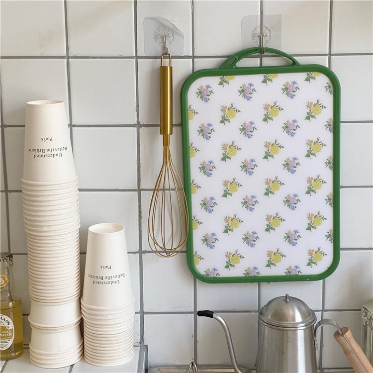 A retro floral cherry cutting board of the same style as a Korean blogger, an Instagram kitchen double-sided cutting board for vegetables and fruits, and a photo prop Item Picture