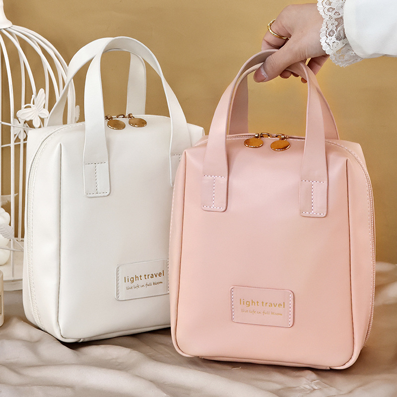 Customized cream shell women's portable large-capacity InS-style hand-held makeup bag, high appearance level storage bag and washbasin bag full figure