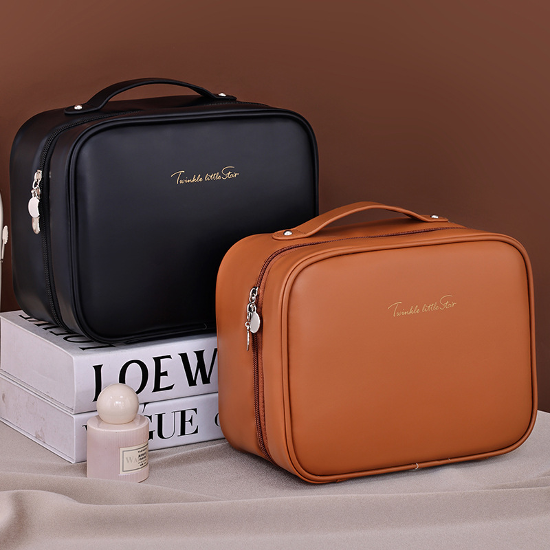 Large-sized hand-held, high-capacity, high-end cosmetic storage bag, travel portable toiletry storage bag, transparent makeup bag Specification drawing