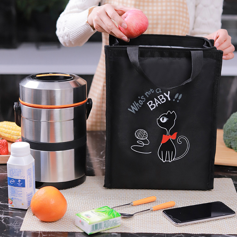Lunch box, handbag, waterproof and insulated bucket bag, student and office worker lunch box bag, simple and thick warm bag full figure