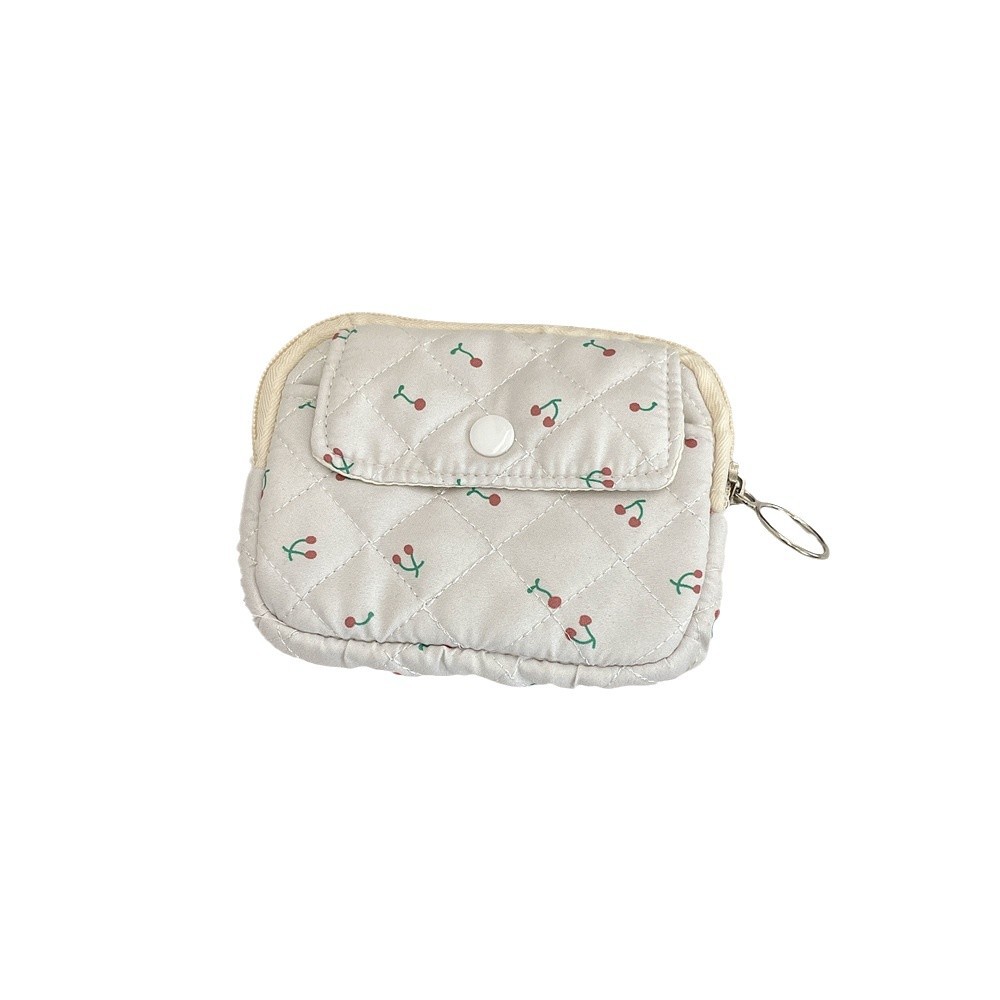 412221 Cute cartoon floral quilted multi-functional storage bag, organizing bag, ID bag, coin purse and card case Item Picture