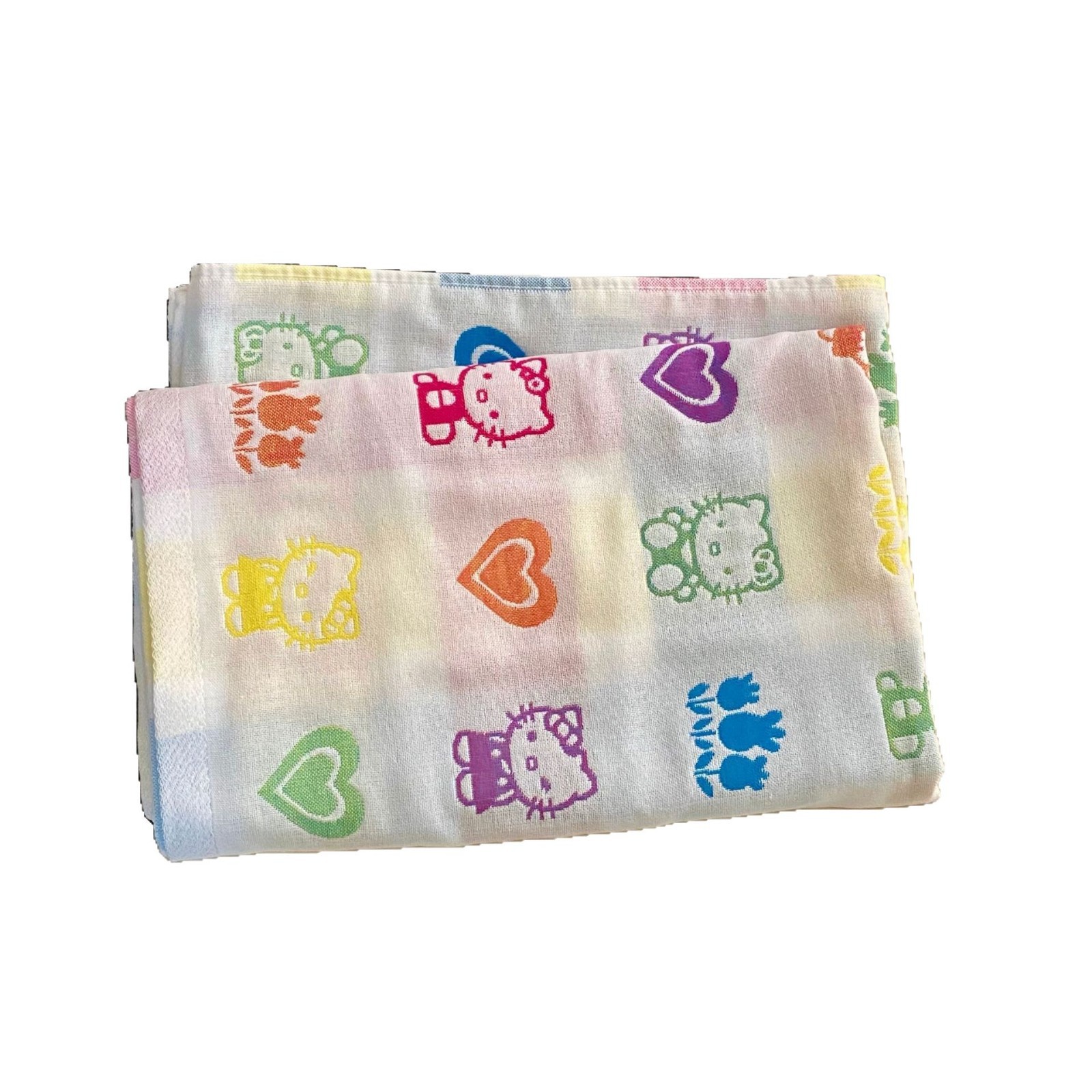 Cartoon cat all-cotton bath towel 2025 new style Baby wrap towel Gauze cotton household large bath towel Bath Absorbent towel Item Picture