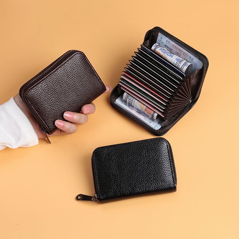 Men's anti-theft card bag, high-end card bag, large-capacity anti-demagnetization ID card holder, ultra-thin card case, small women's card bag full figure
