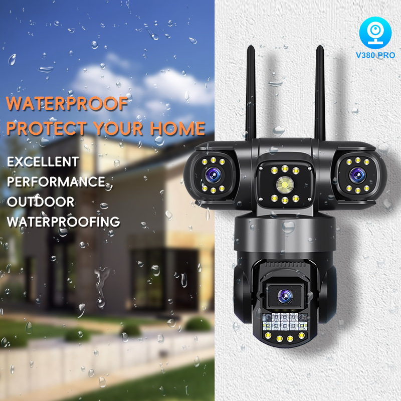V380 high-definition surveillance three-lens three-screen WIFI CAMERA Wireless camera with three lenses details Picture