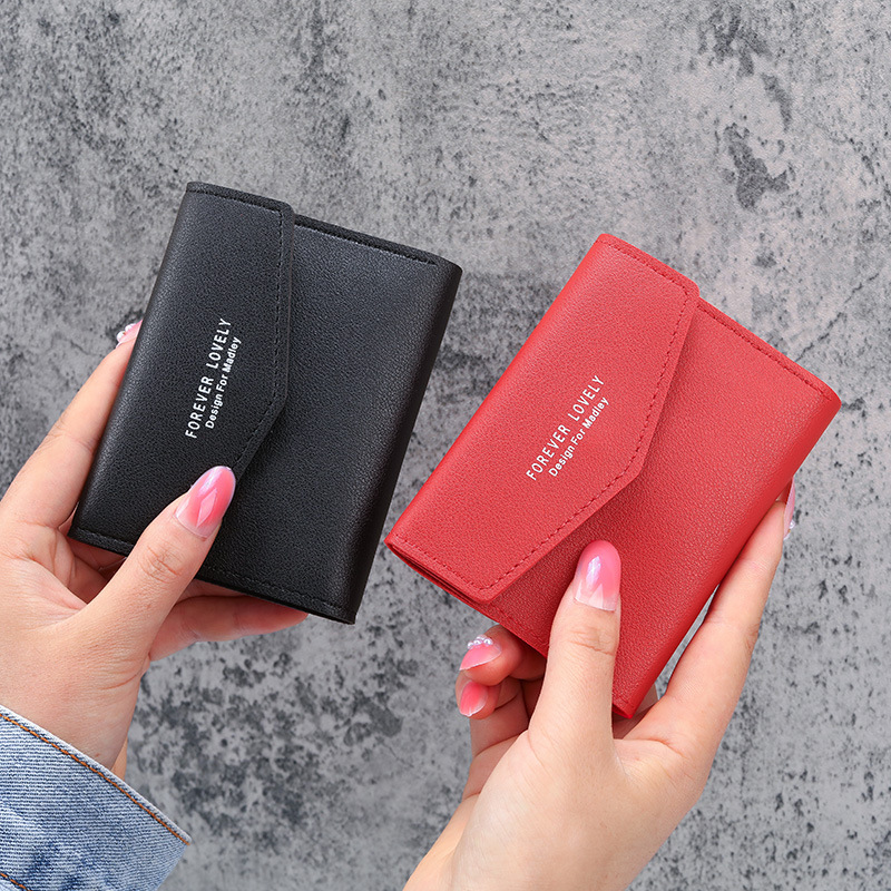 Factory direct sales 2021 Korean version new women's wallet, short, creative and fashionable wallet, student buckle coin purse full figure