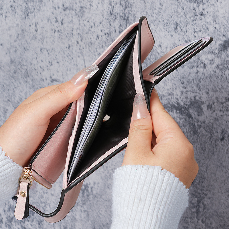 New Korean-style fashionable women's wallet for foreign trade, short, multi-position, retro and simple loose change wallet for women, in cross-border stock Specification drawing