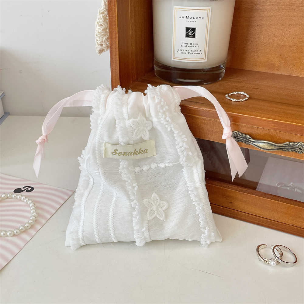 54243 Lace lace drawstring drawstring storage bag, small cloth bag for miscellaneous items, lipstick coin purse, earphone organizing bag details Picture