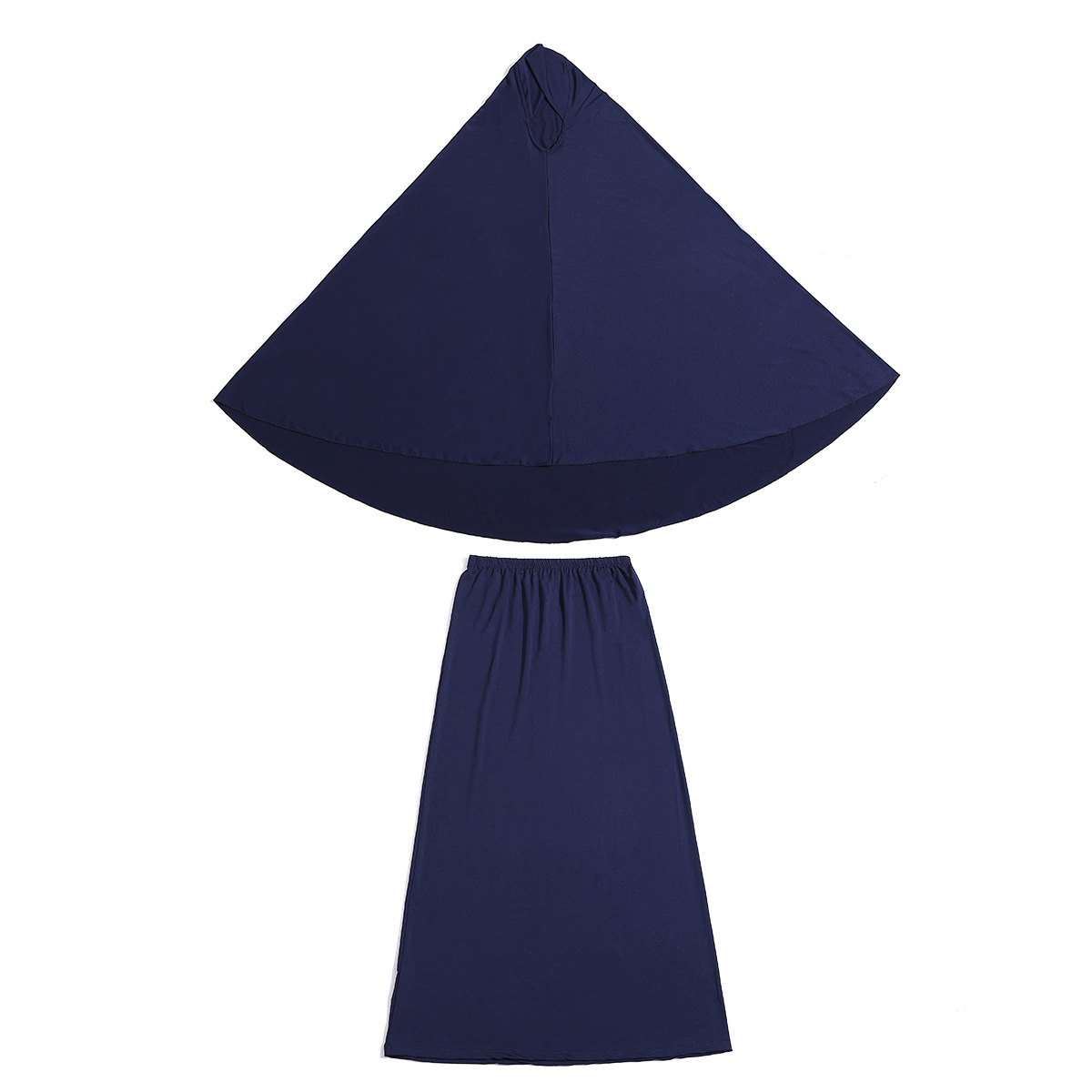 Factory stock: Women's large headscarf tube skirt set, two-piece Muslim robe set, Hui Arab large robe, hot-selling Muslim headscarf Item Picture