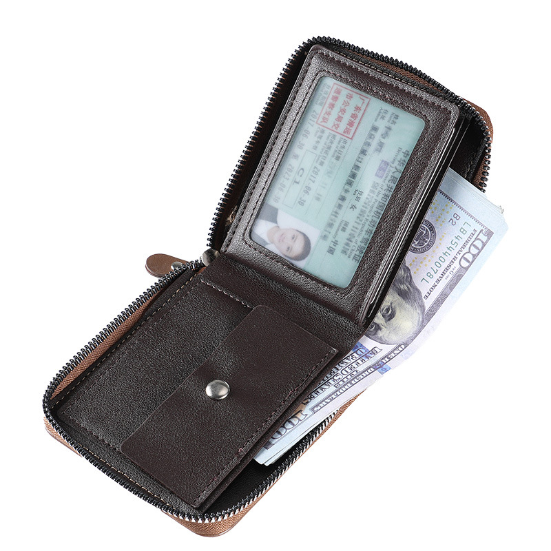 European and American business men's short wallet, multi-functional, classic, fashionable and trendy wallet, all-material men's multi-slot coin purse Specification drawing