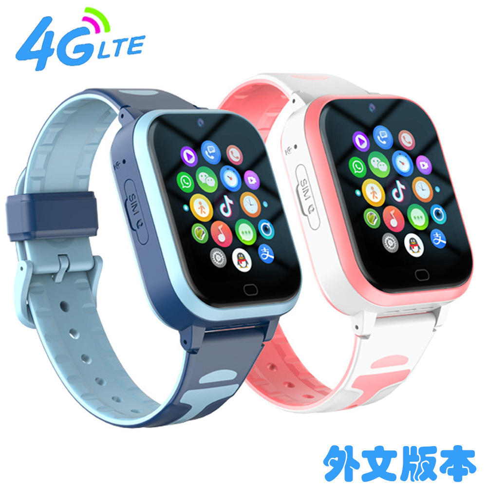 The 4G children's smartwatch with full-band GPS positioning for European and American foreign language versions supports Android system download full figure