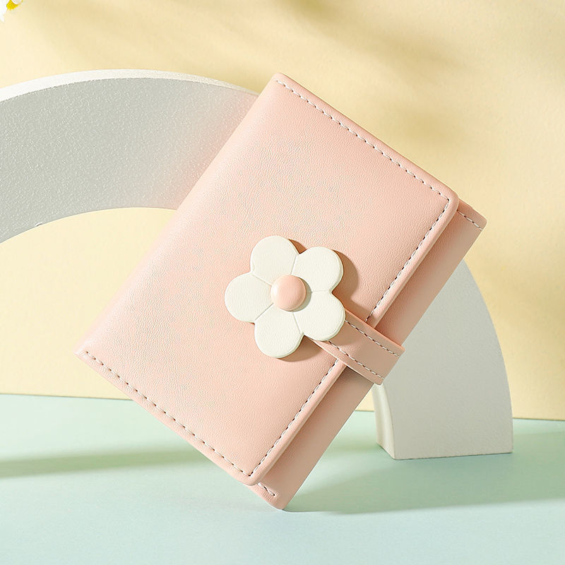 Wallet Gift 2024: A short, cute, and fresh Korean-style popular coin purse for ladies with small flowers details Picture