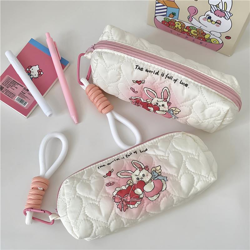 Cute puppy printed pen case, large-capacity stationery bag, women's portable cosmetics storage bag, multi-functional storage bag Application Scenario
