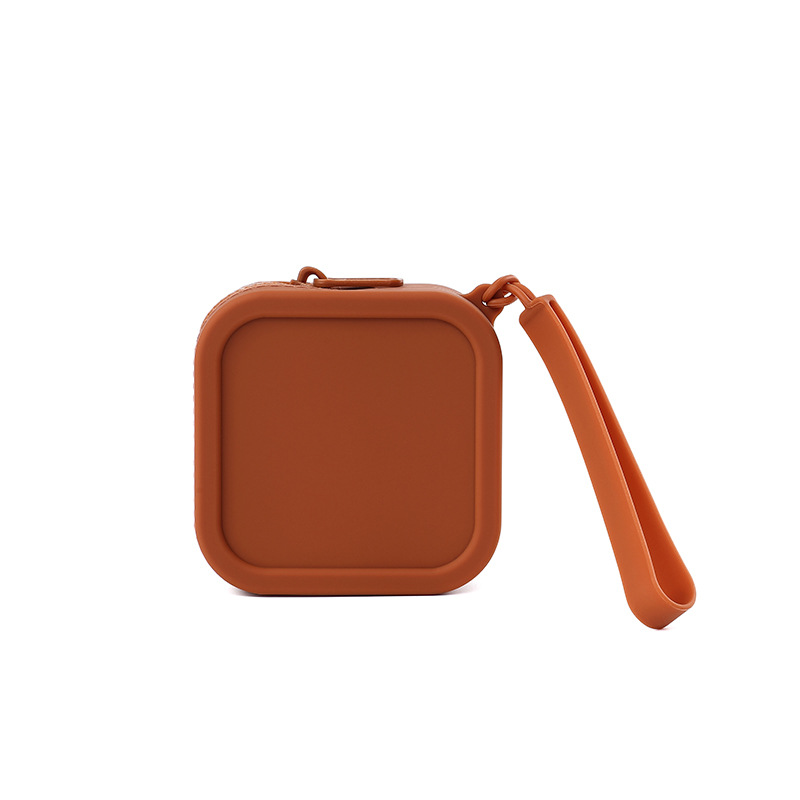 Silicone coin purse, small square bag, earphone storage bag, ID card bag, portable makeup bag, data cable, power bank storage bag Item Picture