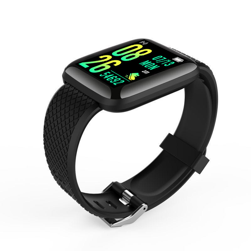 Cross-border 116plus smart bracelet, step count, heart rate, blood pressure, weather, music control, sports bracelet factory direct sales full figure