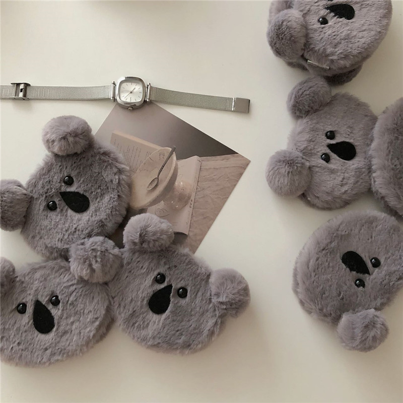 Niche design plush koala makeup mirror, ins portable mini portable mirror, portable touch-up mirror, small round mirror full figure