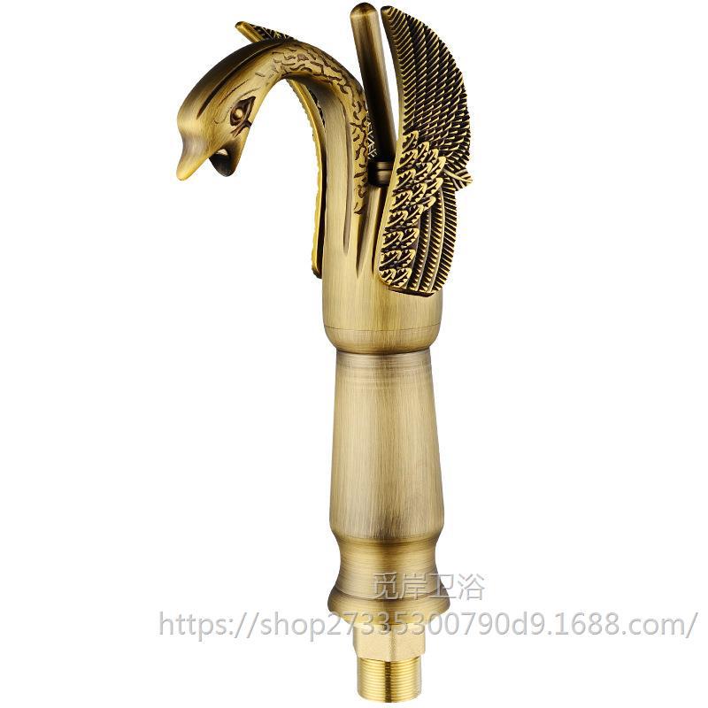 All-copper hot and cold water European-style washbasin, washbasin, washbasin, washbasin, bathroom cabinet, retro and personalized faucet Item Picture