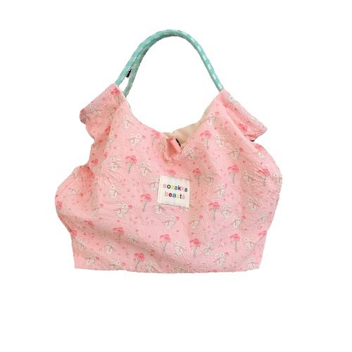 44181 Cartoon embossed Little Rabbit Handbag, women's handbag, shoulder canvas bag, commuting bag for work, shopping bag for shopping Item Picture