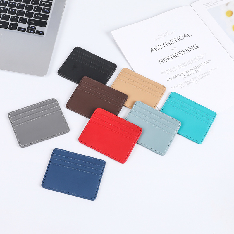 Small leather pu cross-border stock card case, large capacity card case, small card case, multi-card case, women's card set card case wholesale Specification drawing