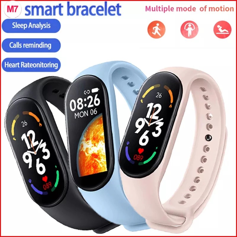 M8 Smart bracelet Heart rate and blood pressure monitor, step music, weather information, sleep monitoring, M7 M6 Sports Smart bracelet details Picture