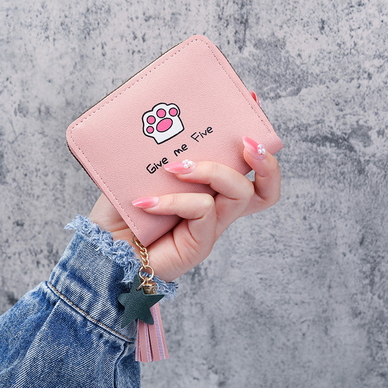 2021 New Korean-style wallet for women, short zipper, large capacity wallet, versatile, fashionable and simple student clutch full figure