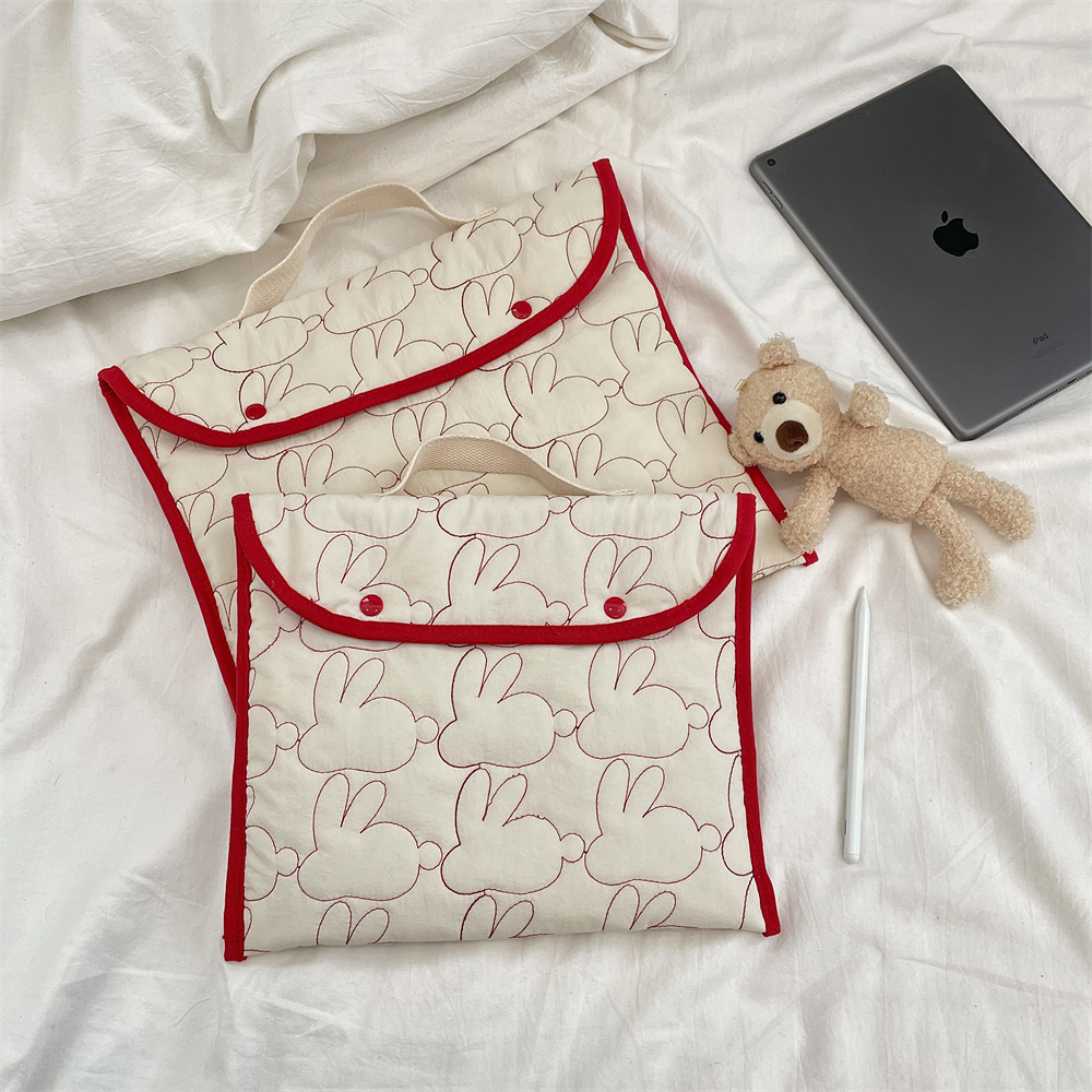 5312 Korean version embroidered rabbit pattern hand-held tablet computer bag 11/13 inch ipad laptop storage bag Specification drawing