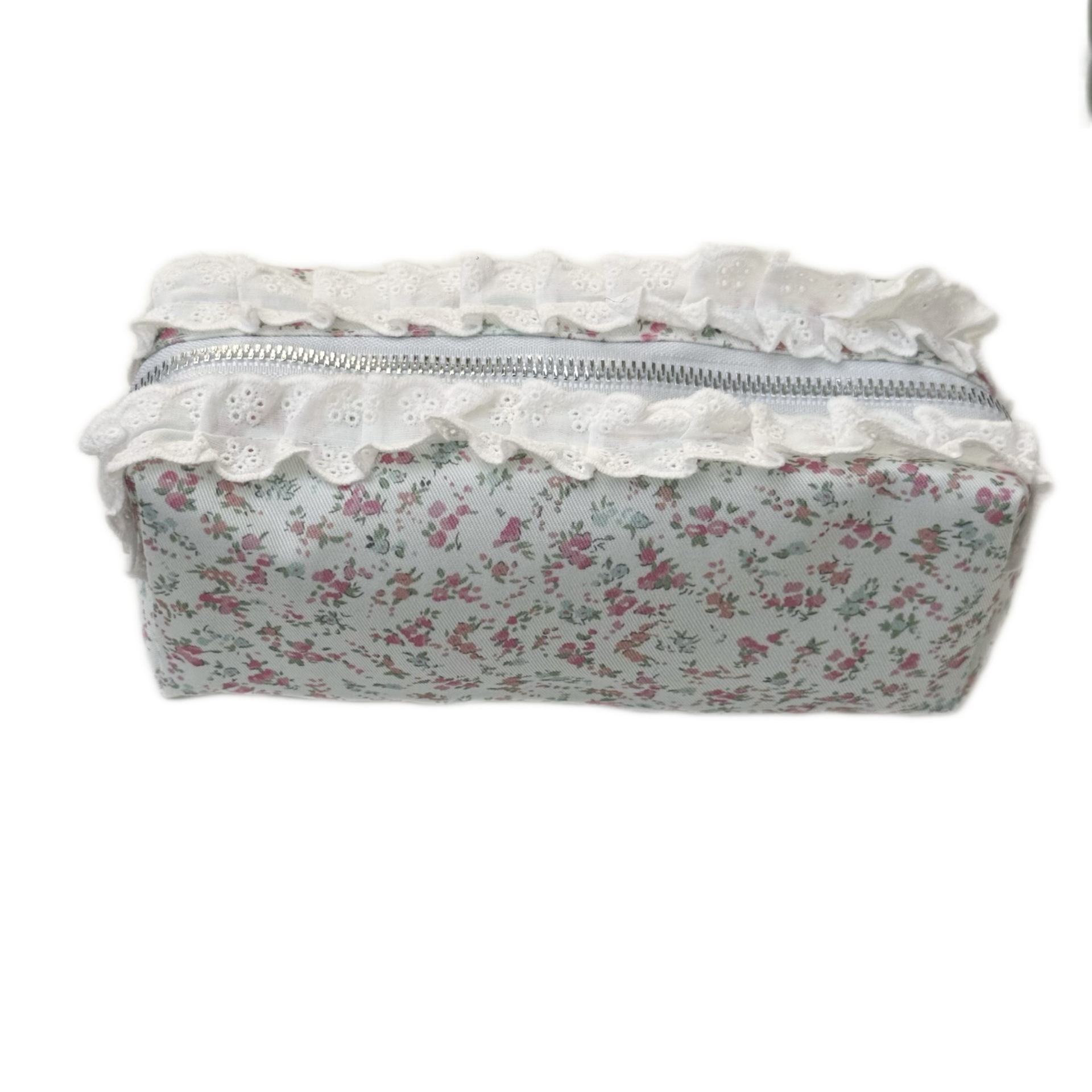 Korean-style lace floral print pen case, a new large-capacity portable student stationery box with high appearance standards and pencil storage bag Item Picture