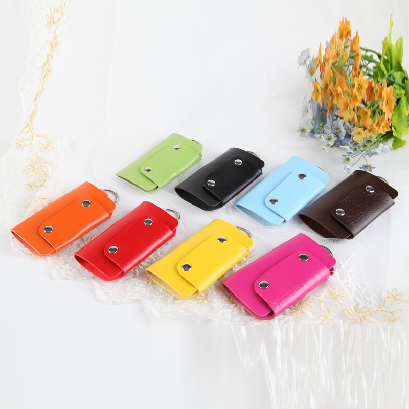 Hot-selling color button key cases, PU key cases, sales gifts, key case LOGO, key cases Application Scenario