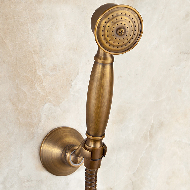 Wholesale gold and black antique all-copper wall-mounted universal movable shower head stand, hand-held shower head bracket and copper base Specification drawing