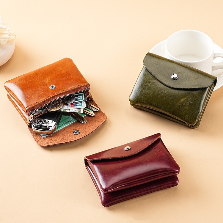2025 Summer new stylish, compact and retro coin purse, double-layer wallet, card, earphone storage bag for export wholesale full figure