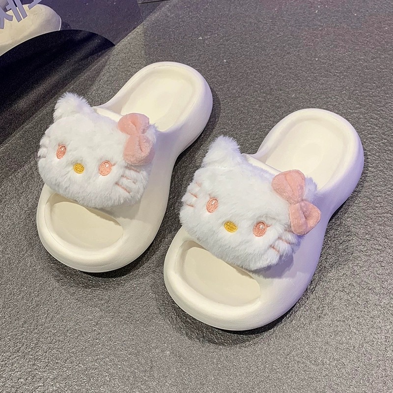 eva cartoon cat thick-soled slippers, waterproof flip-flops, women's summer breathable, indoor anti-slip flip-flops Application Scenario