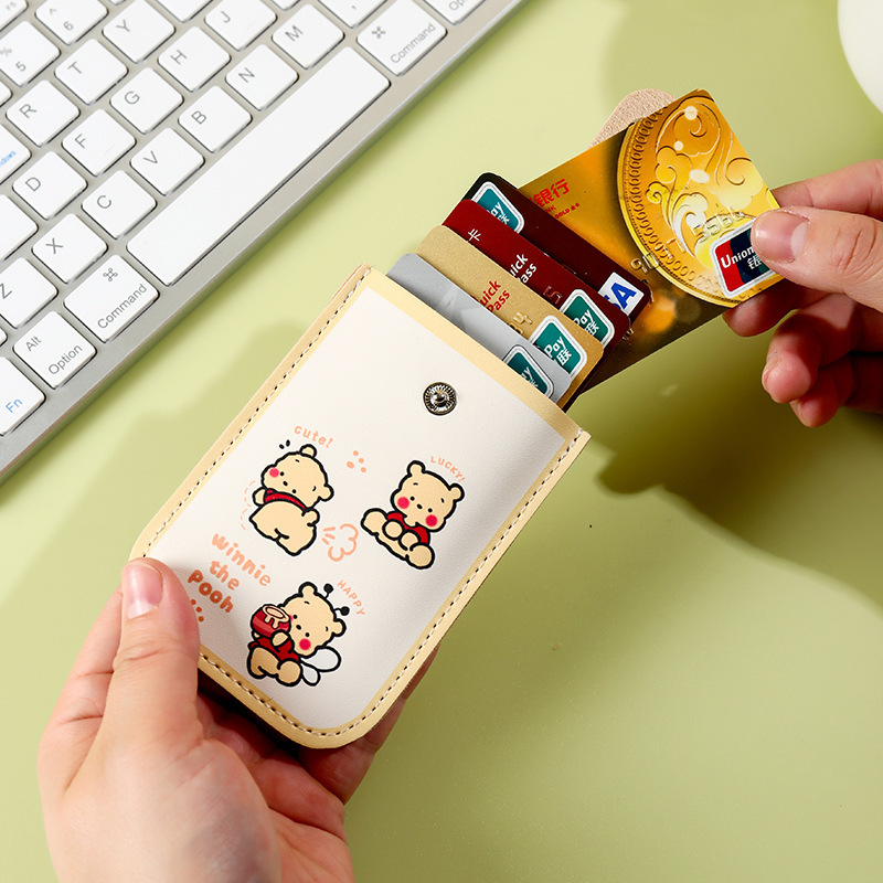 National trend pull-out multi-slot ID card holder, large-capacity ID card and cartoon card holder, small and ultra-thin card clip Specification drawing