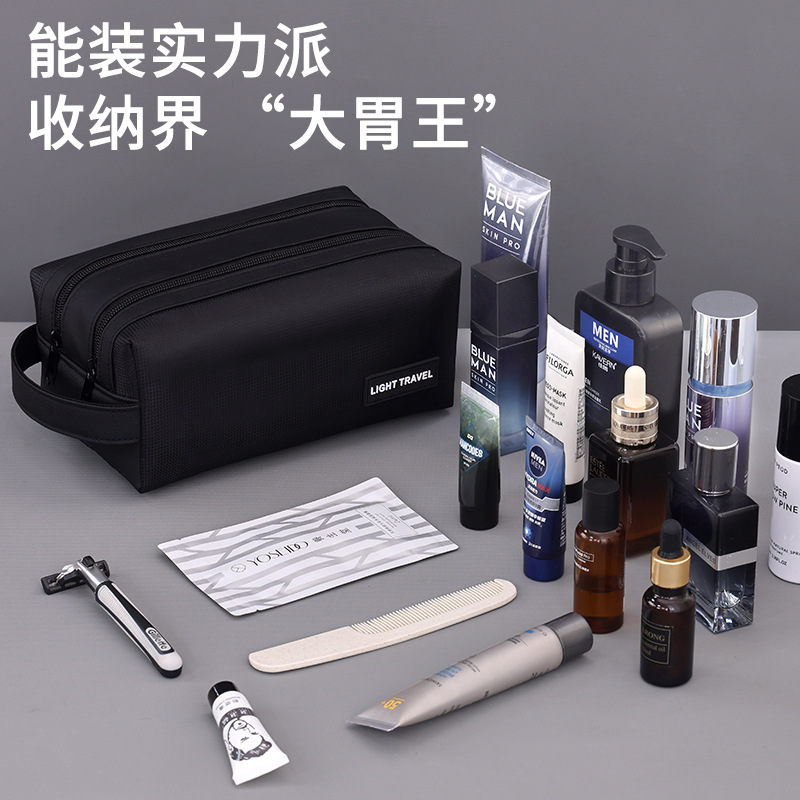 Portable travel toiletry bag for men, high-end waterproof storage bag for business trips, large-capacity dry and wet separation makeup bag Application Scenario