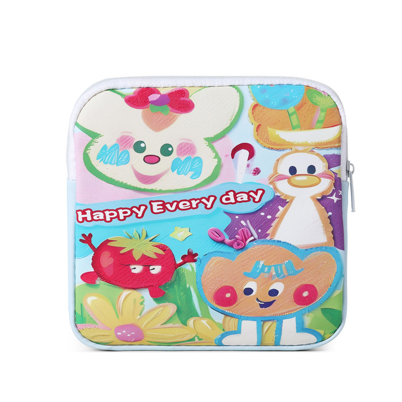 Cartoon sanitary napkin storage bag, cute girl makeup bag, sanitary napkin storage bag, ins cartoon menstrual bag, waterproof Item Picture