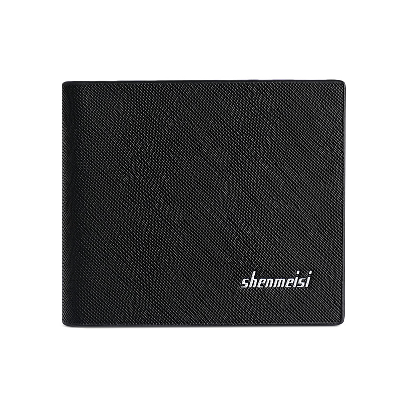 Wholesale of new men's short wallets: Korean version cross-patterned thin multi-slot wallet, soft leather hidden line wallet Item Picture