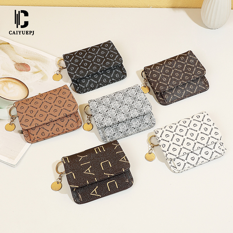 New 2024 cross-border card bag, fashionable printed letter coin purse, multi-functional trendy clutch bag, bestseller wallet details Picture