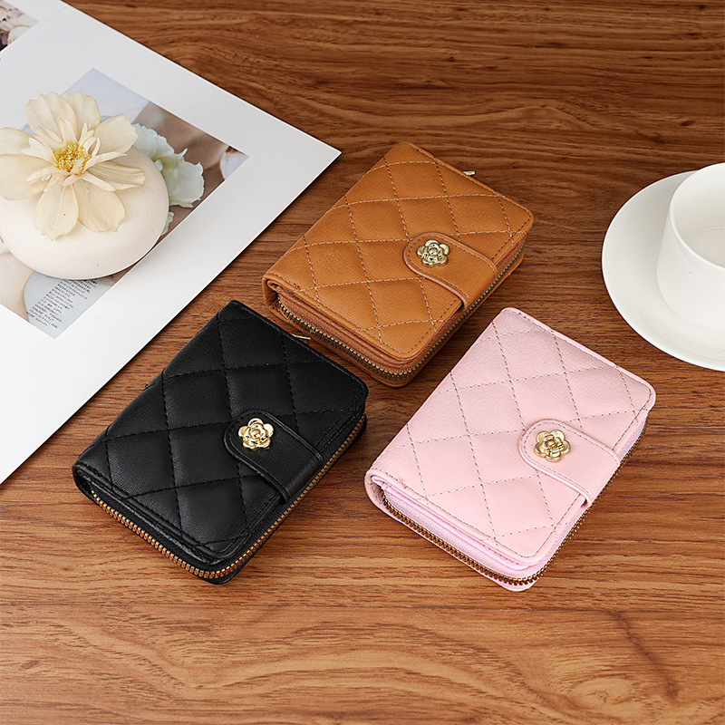 New diamond-shaped small Xiang-style women's wallet, European and American style light luxury wallet, one-piece wallet, large-capacity coin purse Application Scenario