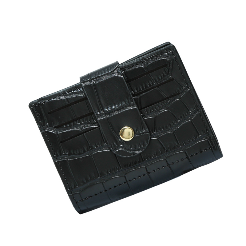 2022 New style women's wallet, short wallet, PU leather handbag, niche women's multi-position, crocodile pattern fixed logo Item Picture