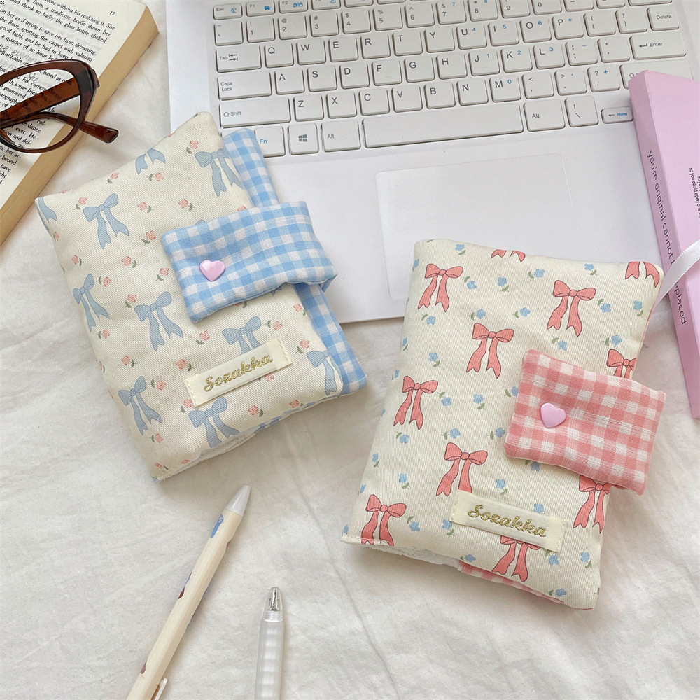 53171 Cute bow handmade fabric book cover, journal book cover, loose-leaf binder, student gift, journal protective case Specification drawing